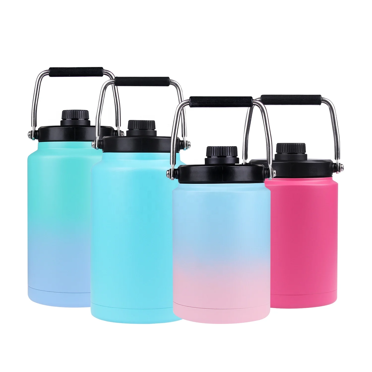 1/2  1 half gallon 64 oz Ounce stainless steel  Vacuum Insulated Large Water Bottle Jug with Handle