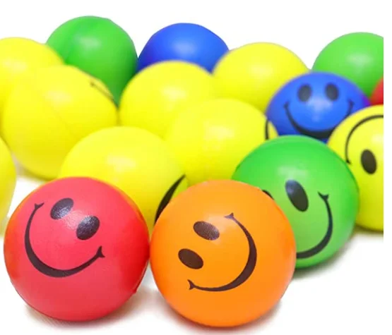 Relief Ball Creamy Round Shape Novelty Pu Soft Face Anti Stress Relief Ball