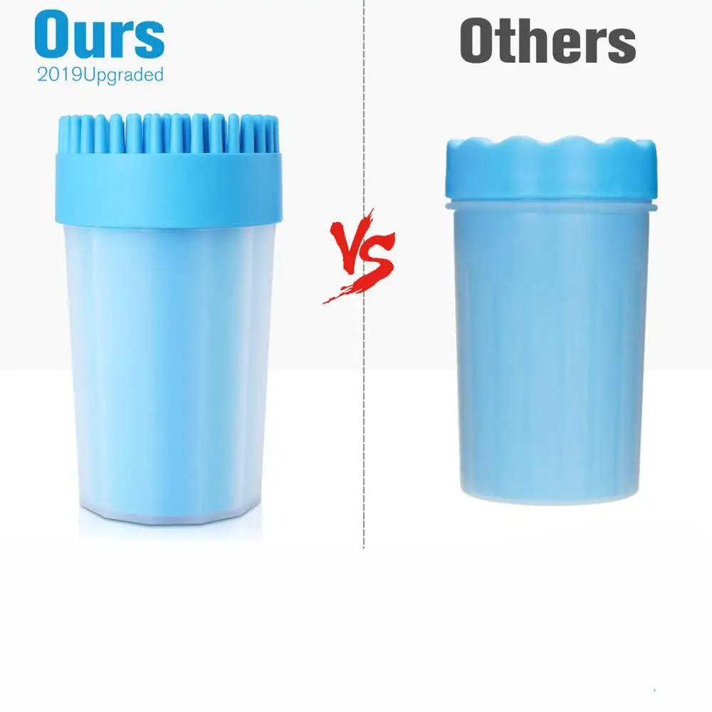 Portable Premium Dogs Cleaning Brush Cup with Rope, Soft Silicone Cats Pet Grooming Muddy Paws