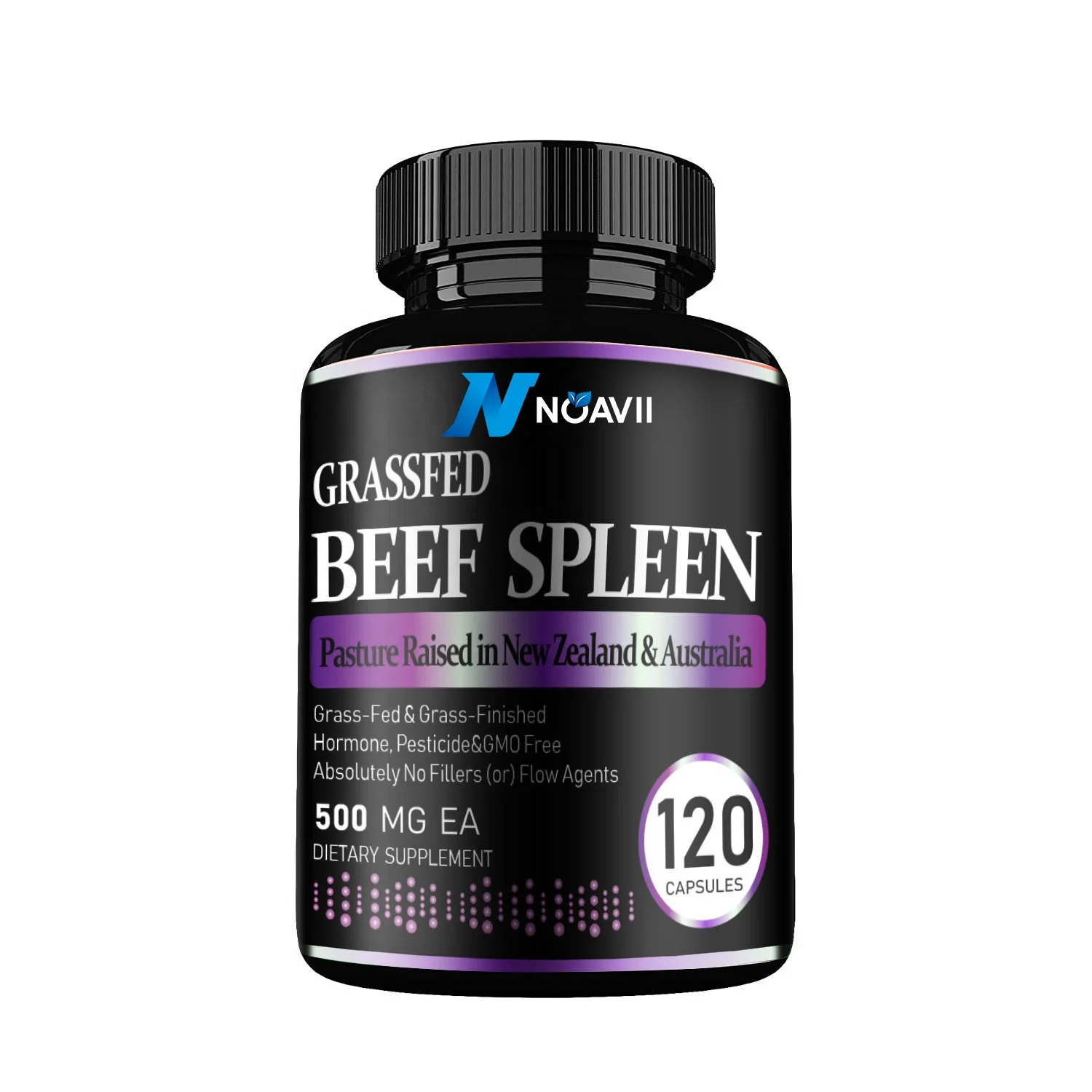 Grass Fed Beef Spleen Capsules Hormone Pesticide&GMO Free Absolutely No Fillers (or) Flow Agents 500 MG 120 Capsules