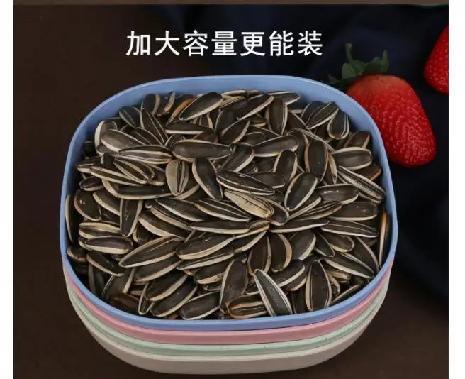 Creative tableware Wheat straw square dish spit bone dish household vegetable plate fruit garbage salad plastic plate tableware