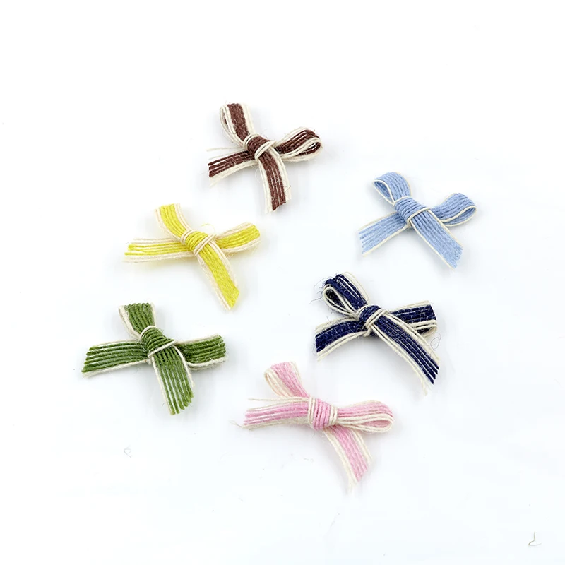 Hot selling DIY handmade bows manufacturers supply gift boxes, decorative clothes accessories, hemp textile bows