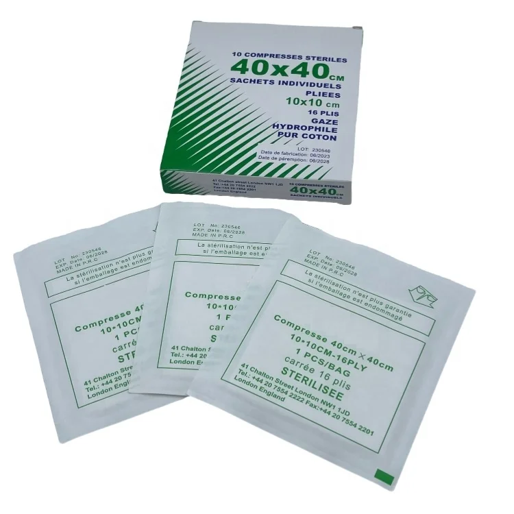 medical disposable sterile  compressed gauze pad 40x40