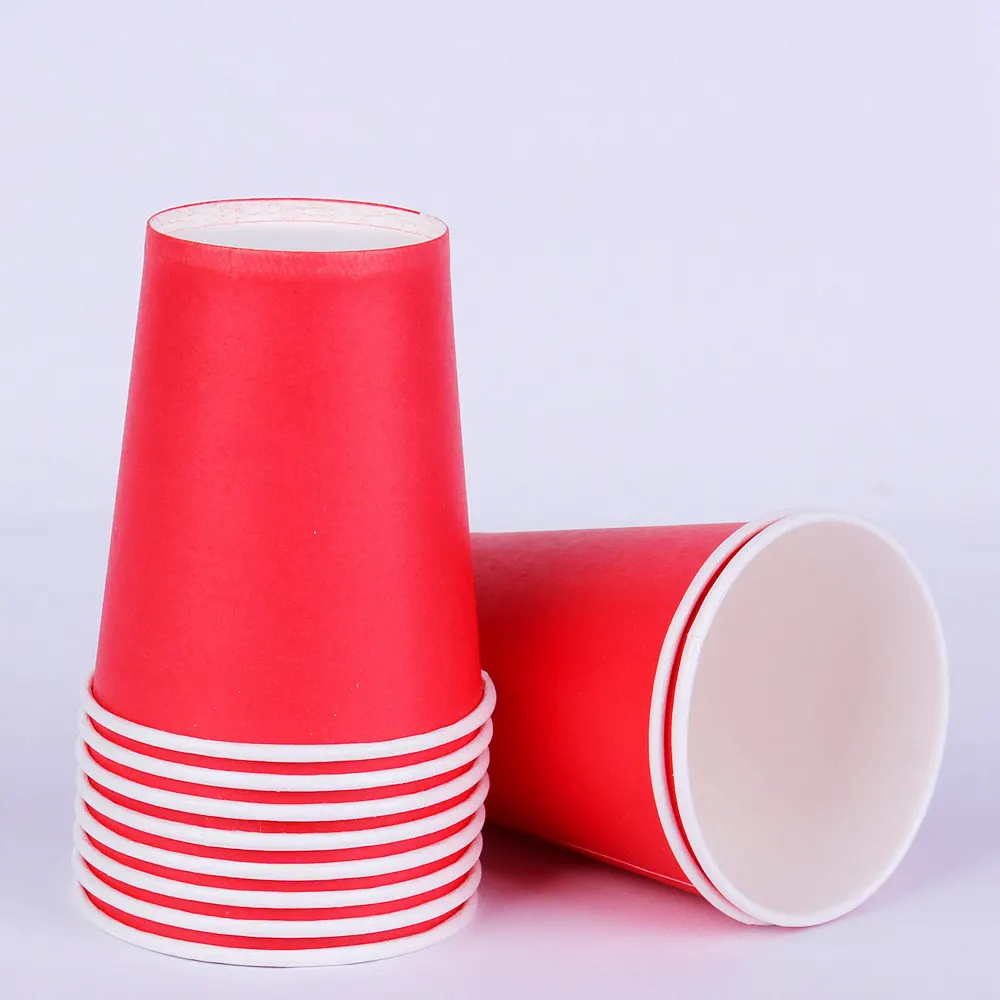 Disposable Paper Juice Cup DIY Decoration Baby Shower Kids Birthday Wedding Picnic Pure Colour Paper Cup