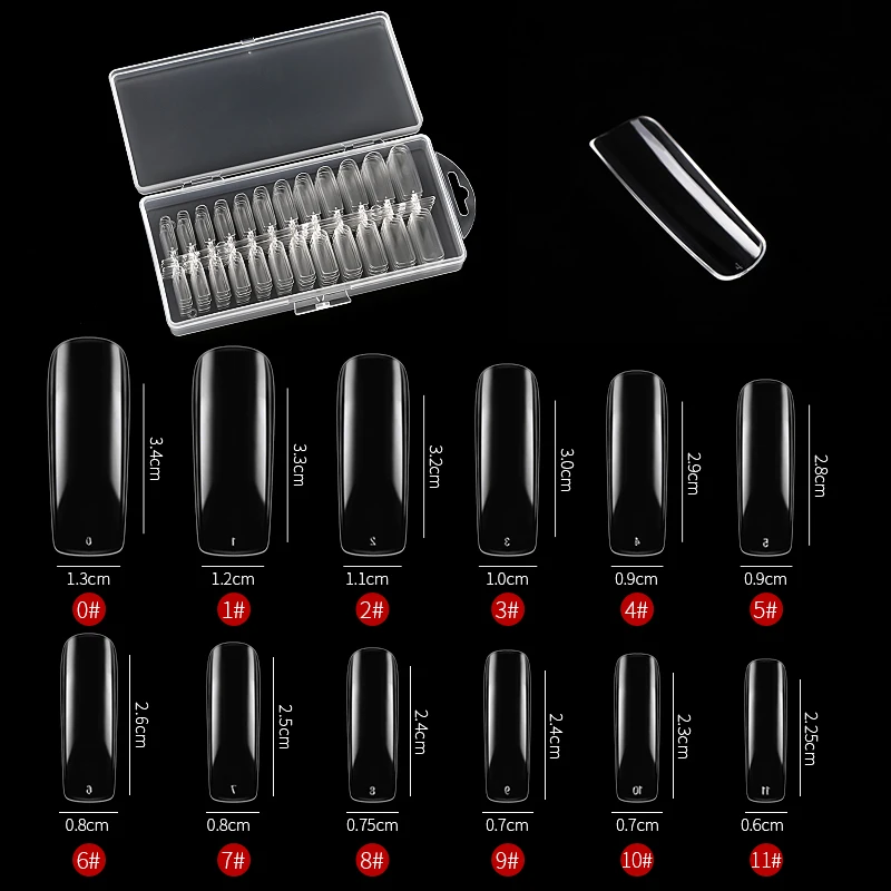 Wholesale 240PCS Transparent Long Nail Tips French Full Half Cover Nail Decorated Artificial False Nails