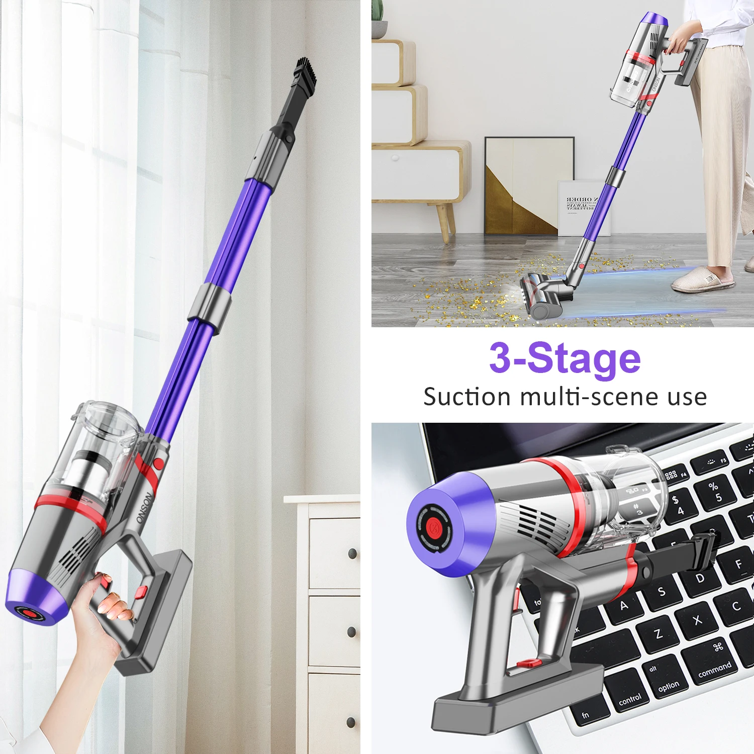 Household Dry Type Cyclone Wireless Stick Vacuum Clenaer Cordless for Couch