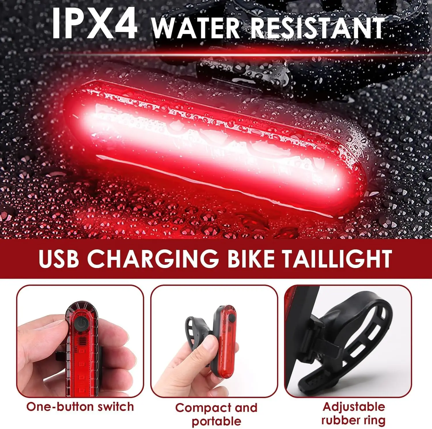 Customized Package Usb Rechargeable Lights Suitable Night Riding Bicycle Lights Bright Bicycle Front and Tail Led Light