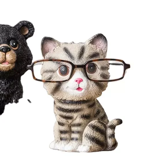 Customize 3D Sculpture Animal Glasses Stand, Resin Cartoon Glasses Holder