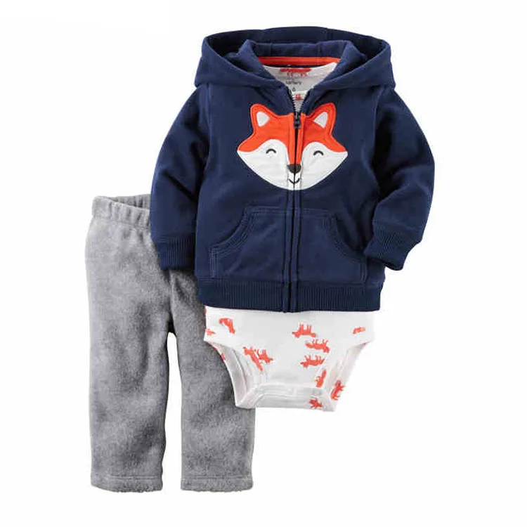 
Baby Clothing Set Boys Romper Long Pants Hoodie 3Pieces Suit Infant Outfits 