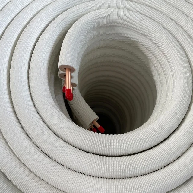 50FT Pre Insulated Copper Pipe White PE Insulated Copper Line Set