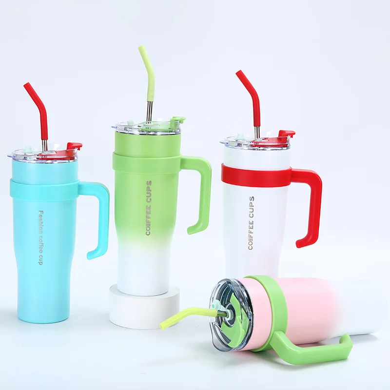 Hot Sale 40 Oz Stainless Steel Vacuum Insulated Tumbler 40oz Tumbler With Handle With Lid Straw For Water Iced Coffee Bottle