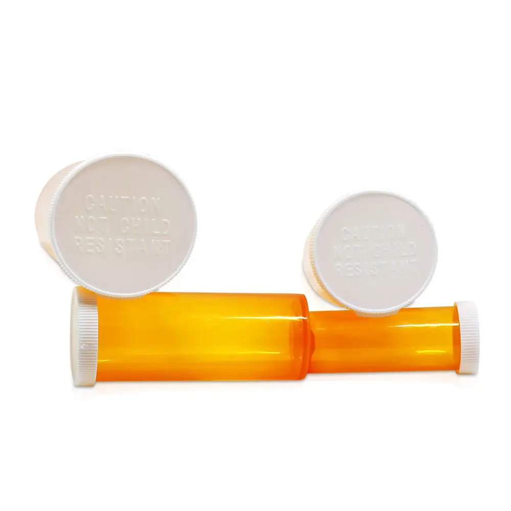 60 Dram Orange Plastic Pill Bottle Prescription Vials Container With Snap Caps Vials
