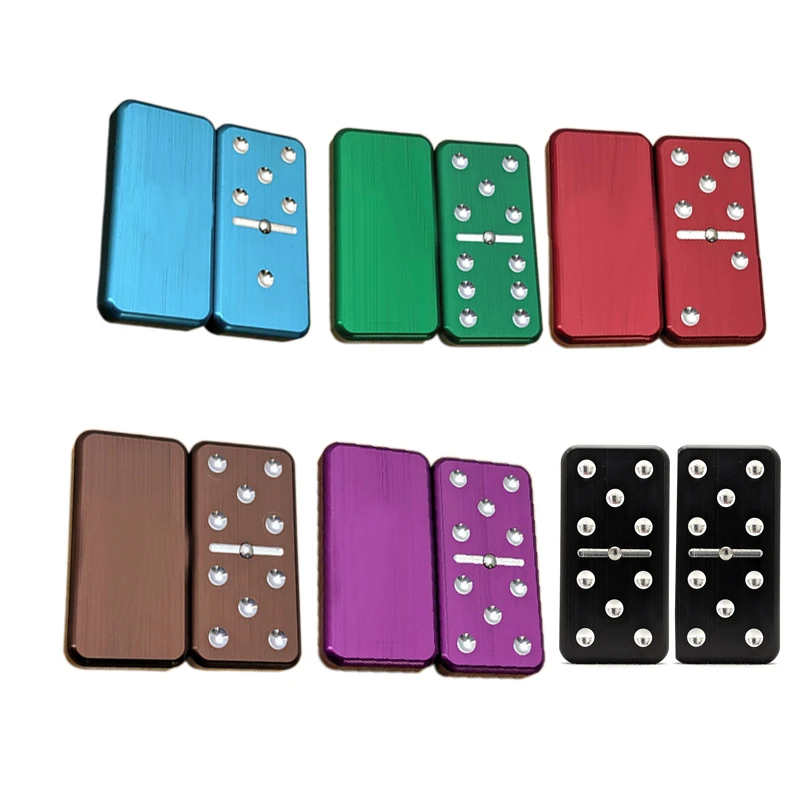 Custom manufacture high quality aluminum metal Double-Six Spinner Domino Tabletop