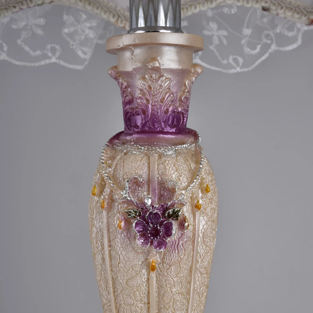 Hot hotel engineering light fixture exported fabric lampshade Resin lamphouse Antique table lamp