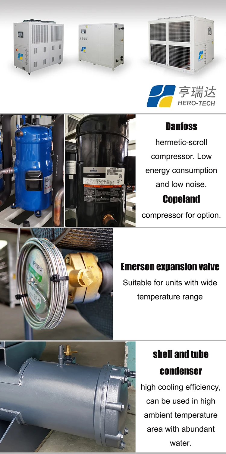 60hp 60TON high efficiency cooling system scroll water chiller unit