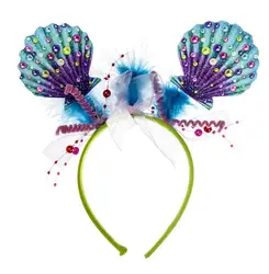 Adjustable Flower Headband Floral Garland Crown Halo Headpiece Boho with Ribbon Wedding Festival Party fish halloween headwear