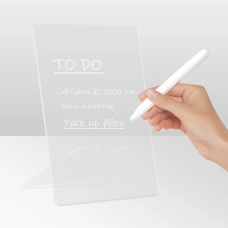 Acrylic 2023 Dry Erase Board Clear Memo Tablet Desktop Display Writing Whiteboard Acrylic Planner With Stand