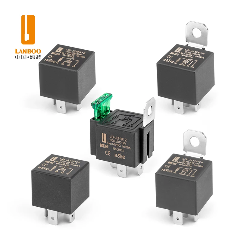 LANBOO 12V 24V Car Relay 4 Feet 5 Feet High Current 80A Waterproof Car Horn Start Headlight Modification