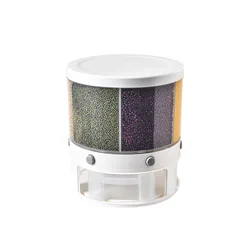 Household Large Capacity 10 L Rotatable Rice Beans Storage Container Plastic Rice Grain Bucket For Kitchen Use