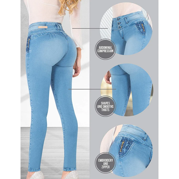 
wholesale china high quality colombia push up soft jeans for women 