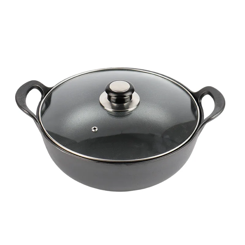 2022 new kitchenware fashionable color enamel cast iron wok for home use