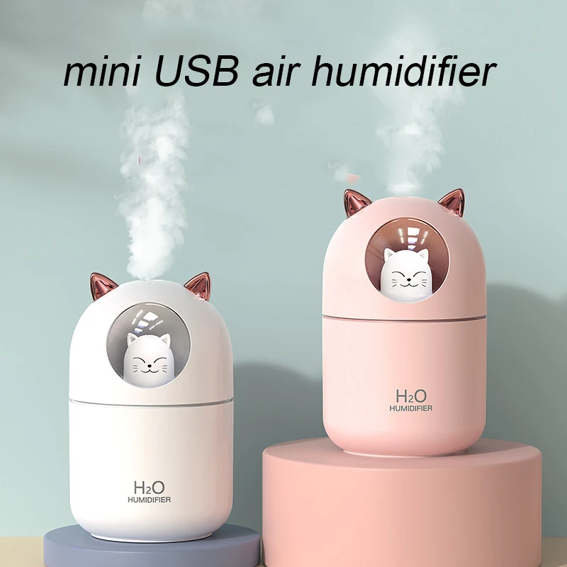 300ml Mini Bear Air Humidifier Usb Aromatherapy Aroma Essential Oil Diffuser For Home Office Car Cool Mist Maker With Led