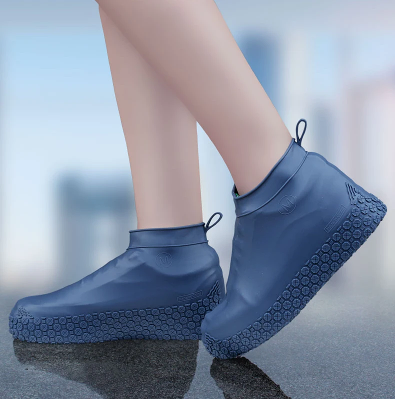 
fashionable waterproof rain boot silicone shoe cover elastic anti slip overshoes for kid children adult 
