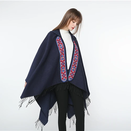 China factory sale poncho ladies winter cloak custom design poncho winter cloak