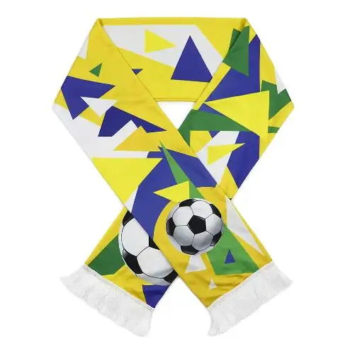 High quality Custom logo 17x145cm Europe Soccer Cup Scarf Fan Scarf Satin Polyester France England Brazil Argentine Scarf
