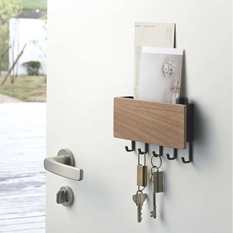 2020 Amazon Top Seller Wooden Wall Mount Storage Racks Floating Phone and Key Holder Key Organizer Hooks