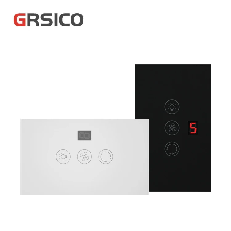 Smart Remote Control Switch for Ceiling Fan Light Touch Glass Panel with Tuya Alexa Google Home Voice