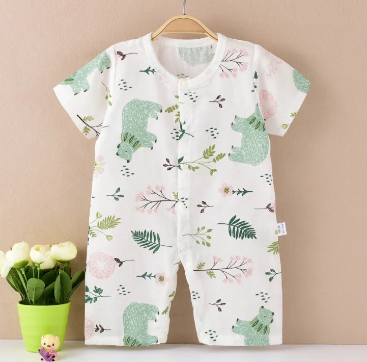 
New summer baby short - sleeved cotton body clothes baby gauze Ha clothes 