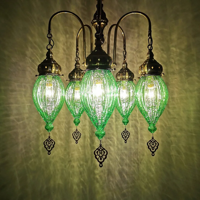 Bohemian Stained Glass Chandelier Restaurant Cafe Hotel Homestay Bar KTV Club Card Holder Chandelier