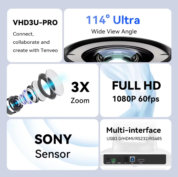 TEVO-VHD3U PTZ-оптика 3x камера 1080p 60fps USB 3 0/HDMI 1/2.8 'Sony CMOS видеокамера для прямой трансляции/онлайн-обучения