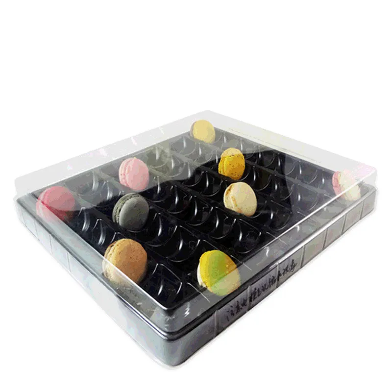 Hot Sale Clear Macaron chocolate plastic clamshell blister packaging tray with clear box