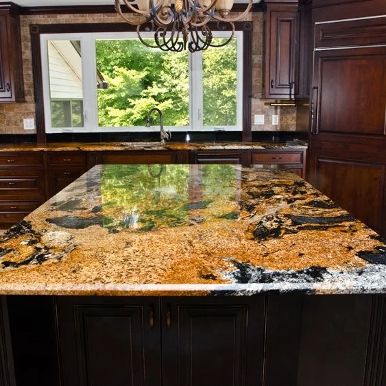 Belvedere quartzite titanium cosmic black gold granite slab