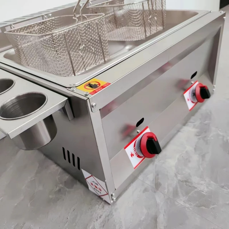 High Quality Commercial Gas Oil Fryer for Potato Chips Chicken Wings Chops Kitchen Machines