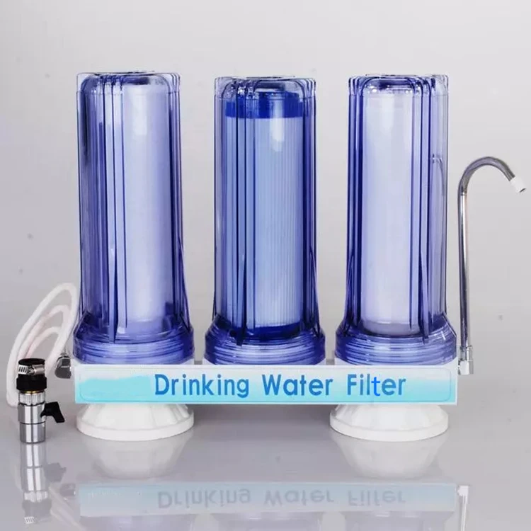 2 stage counter top pre-filtration water purifier PP UDF CTO cartridge water purifier purificadora de agua water filters system