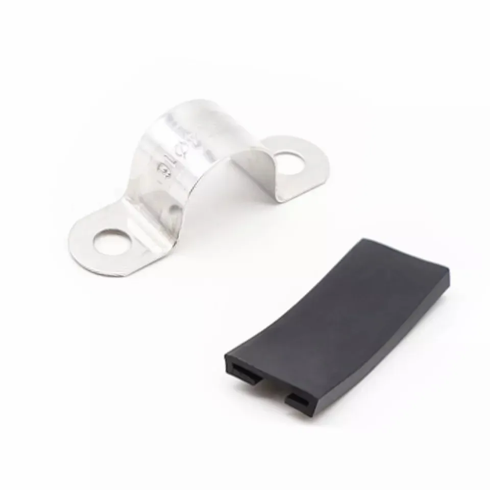 Rubber-lined P clip multi-gauge Stainless Steel cable-mounted hose clamp 6mm and 38mm 12/15/20mm 0.8mm in