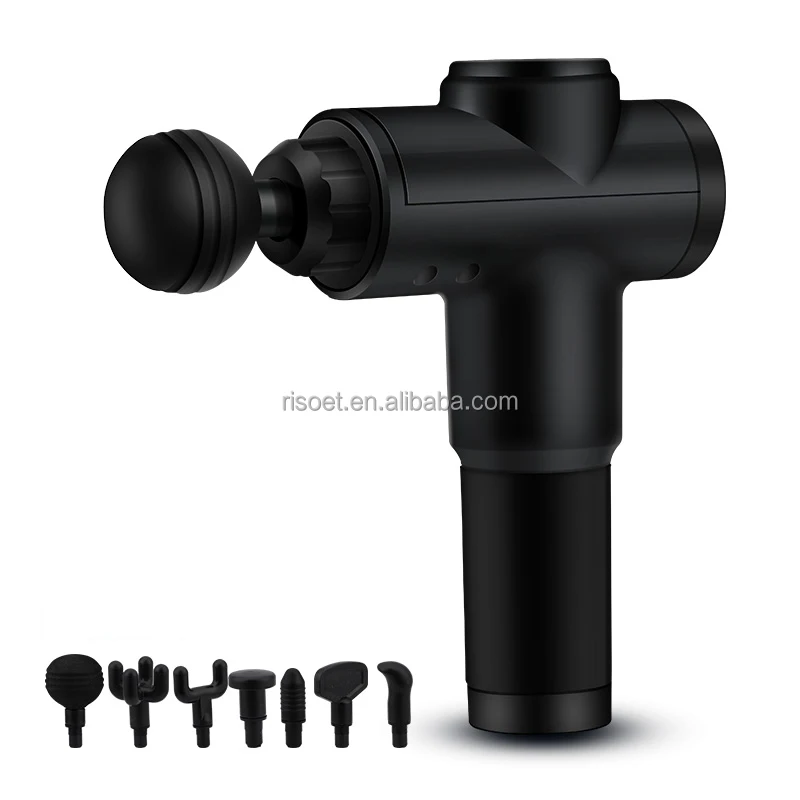 24V Portable Quiet Touch Screen 7 heads Cordless Deep Tissue Percussion Vibration Muscle fascia Massage Gun