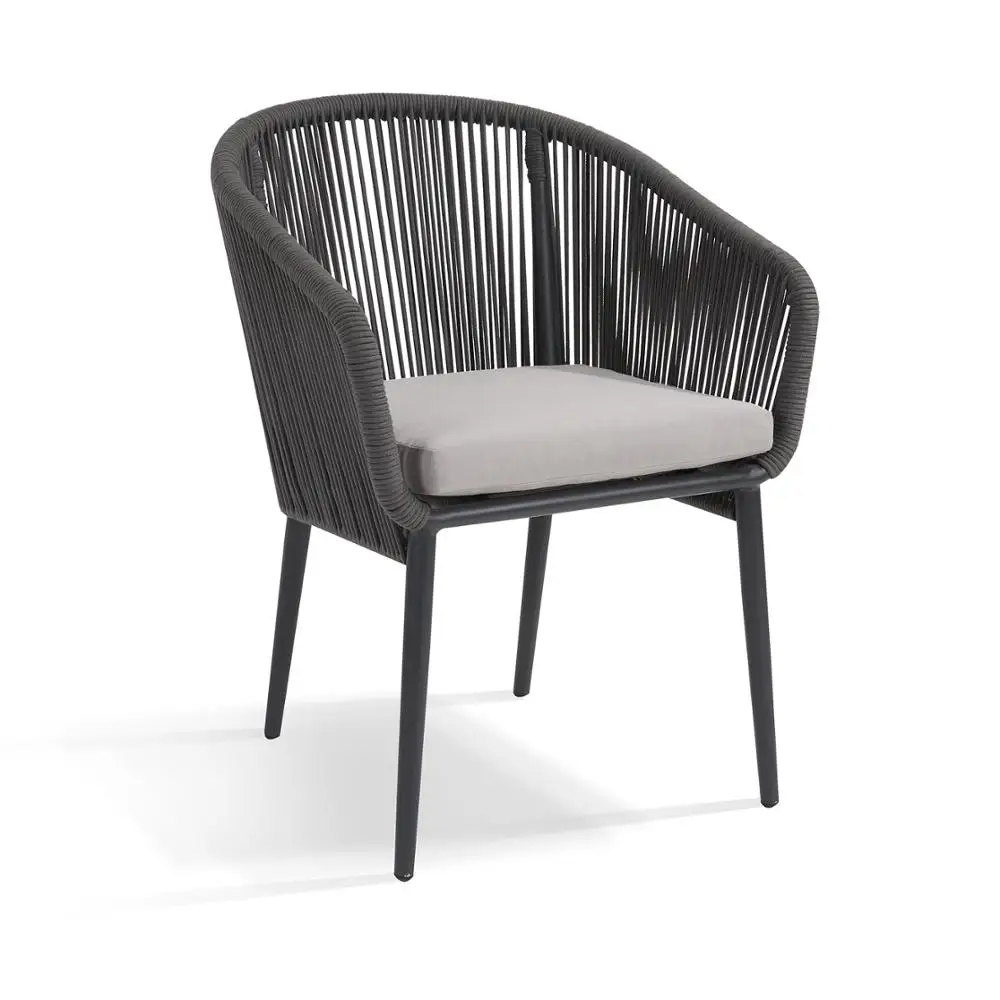 Dining Furniture Outdoor Inside Restaurant Coffee Rope Chairs Woven Seat with Rope Patio Dining Chair