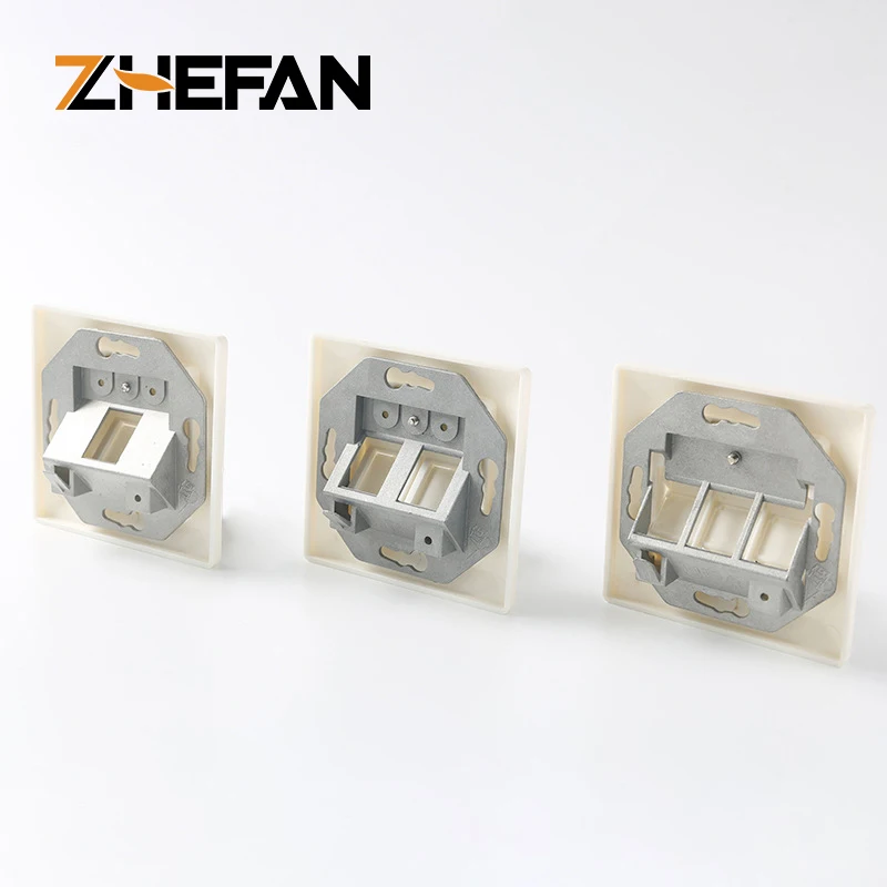 ZHEFAN Supply 80*80mmTwo port Germany type wall outlet face plate