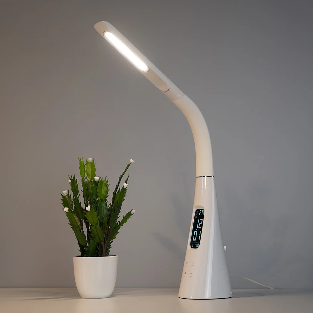Высокое качество панель регулировки яркости подсветки перезаряжаемые сочинительства СИД настольная лампа с 10-grade яркость и будильник по бизнесу, так и для студента