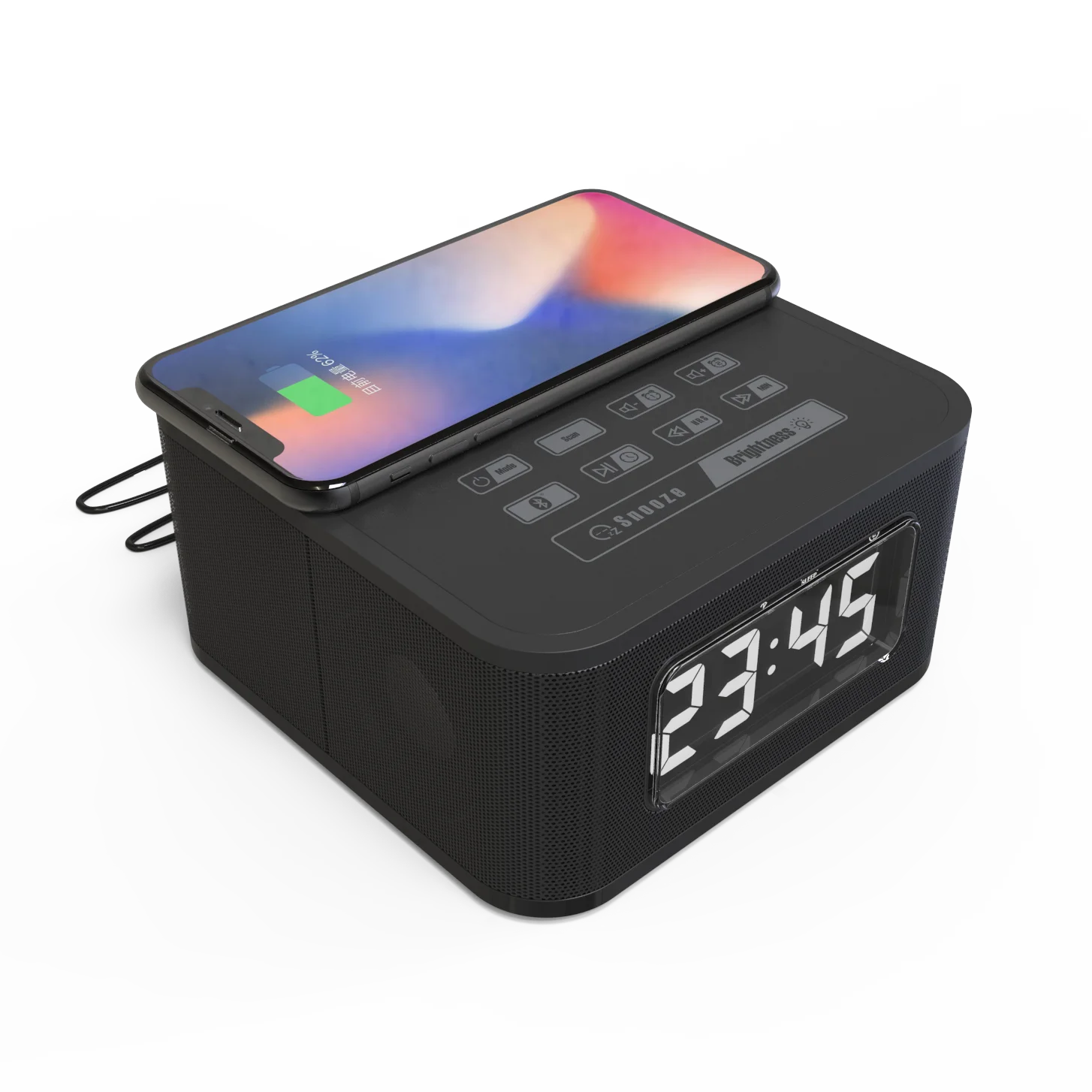 Умные настольные часы с новым ЖК-дисплеем FM радио Будильник BT динамик 5 Вт/10 Вт Беспроводное зарядное устройство новые умные