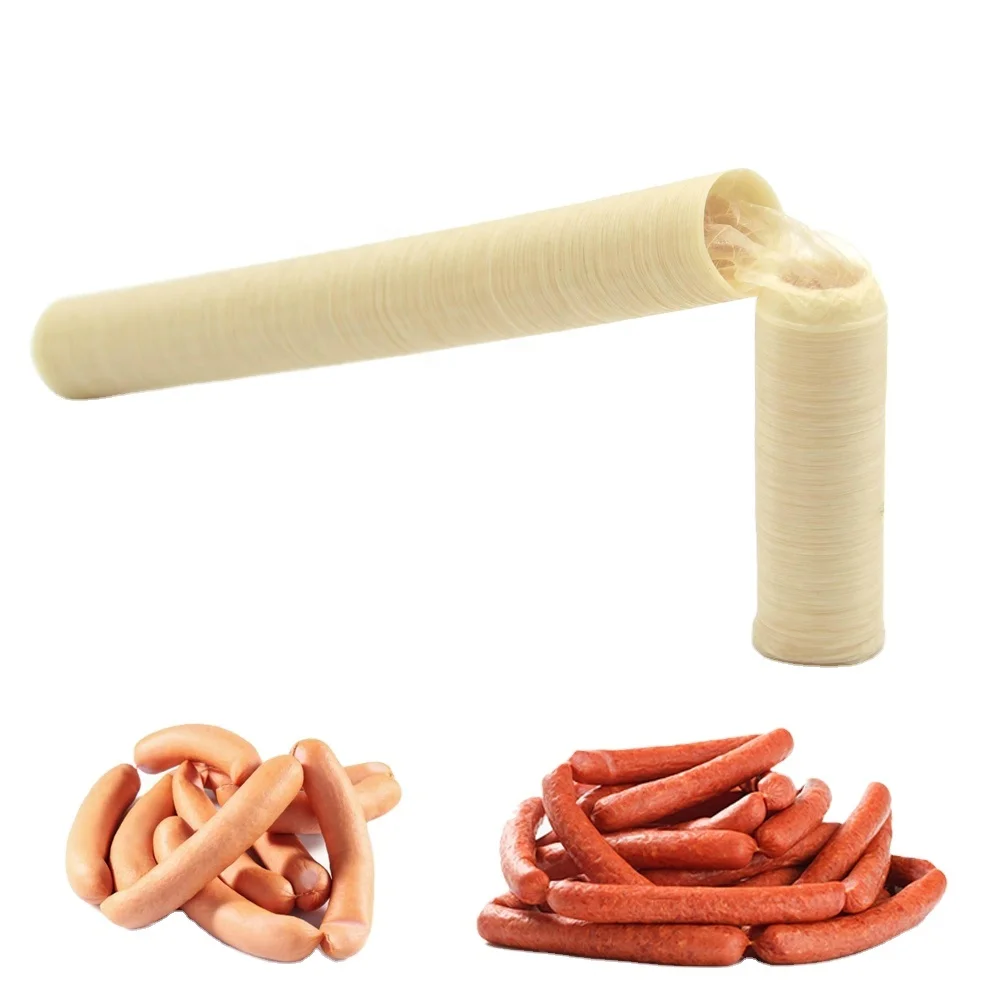 Edible collagen sausage casings can be smoked cooked BBQ casing