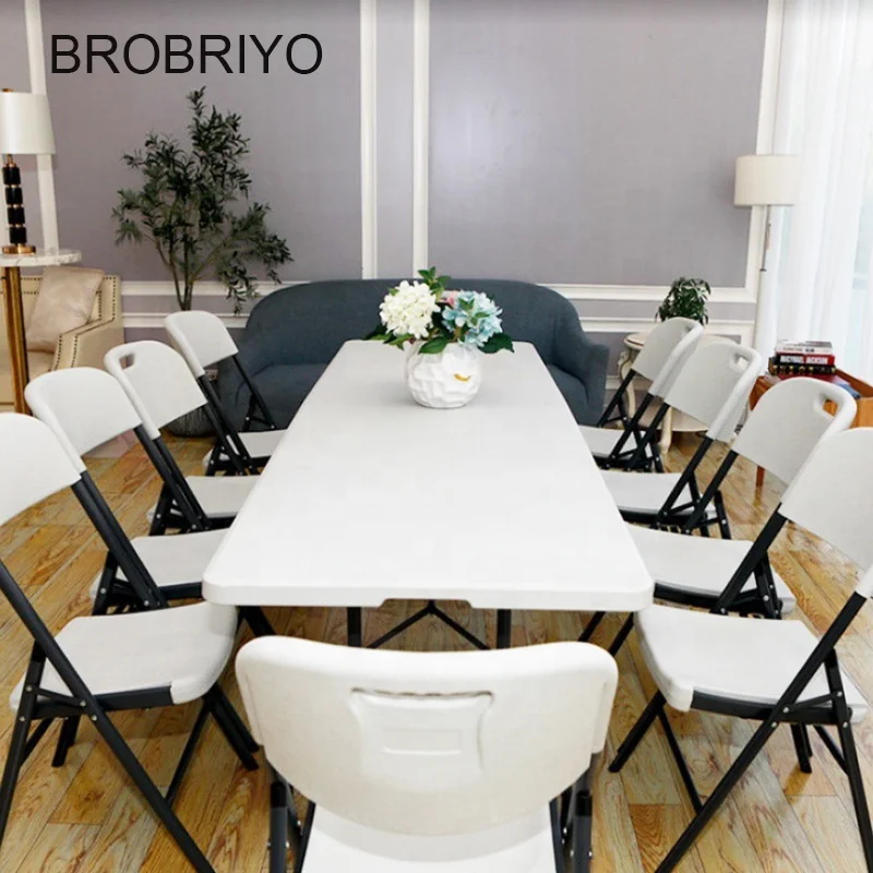 Outdoor Furniture 5ft White Rectangular Folding Luxury Dining Portable Table Folding Event Table