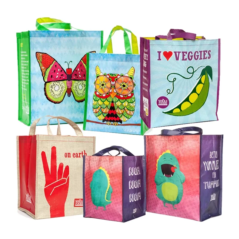 custom printing Festive Christmas Gift non woven Bags with Handles Durable Non-Woven Foldable reusable grocery shopping bag