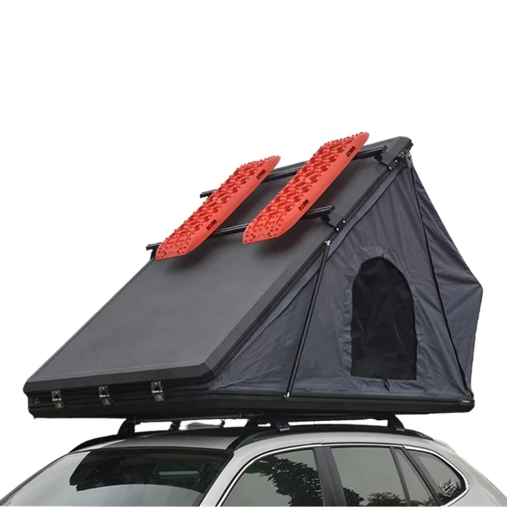 Hot Sales 2025 Hard Aluminium Alloy Triangle Shell Camping Canvas Car Roof Top Tent Soft Cover Rooftop for Sale