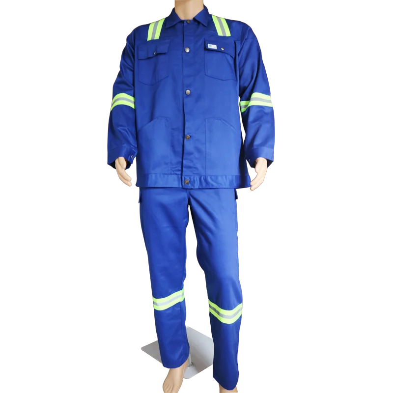 FLYTON Safety Protective Mens Construction Workwear Pants&Shirt with reflector FT-1328R-Y Royal Blue G
