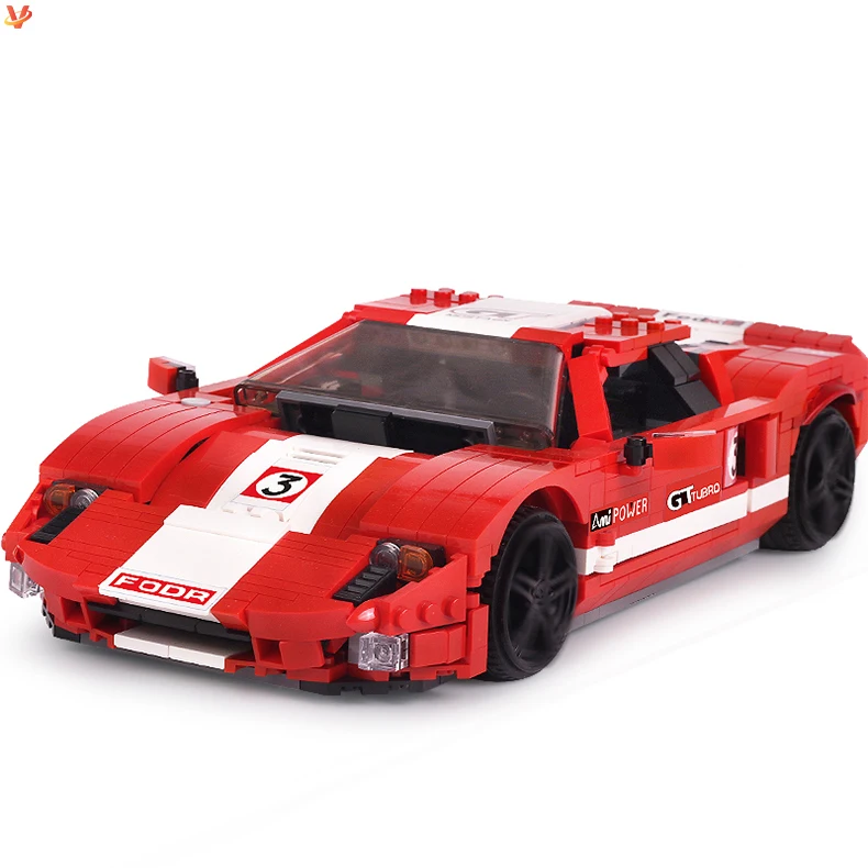 MOULD KING 10001 Red Super Racing Sport Car Building Blocks Vehicle Bricks Creative DIY Boys Toys MOC Car Construction Toys